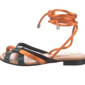 Emilio Pucci Colorblock Pattern Gladiator Sandals Size: IT 37